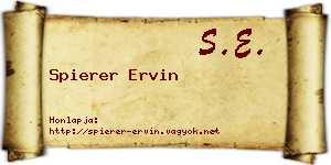 Spierer Ervin névjegykártya